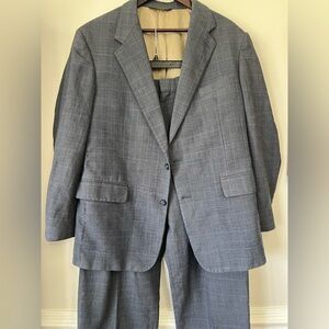 Vintage Brooks Brothers Glen Plaid 2 Piece Suit 100% Wool Size 43 Reg 36x26.5”